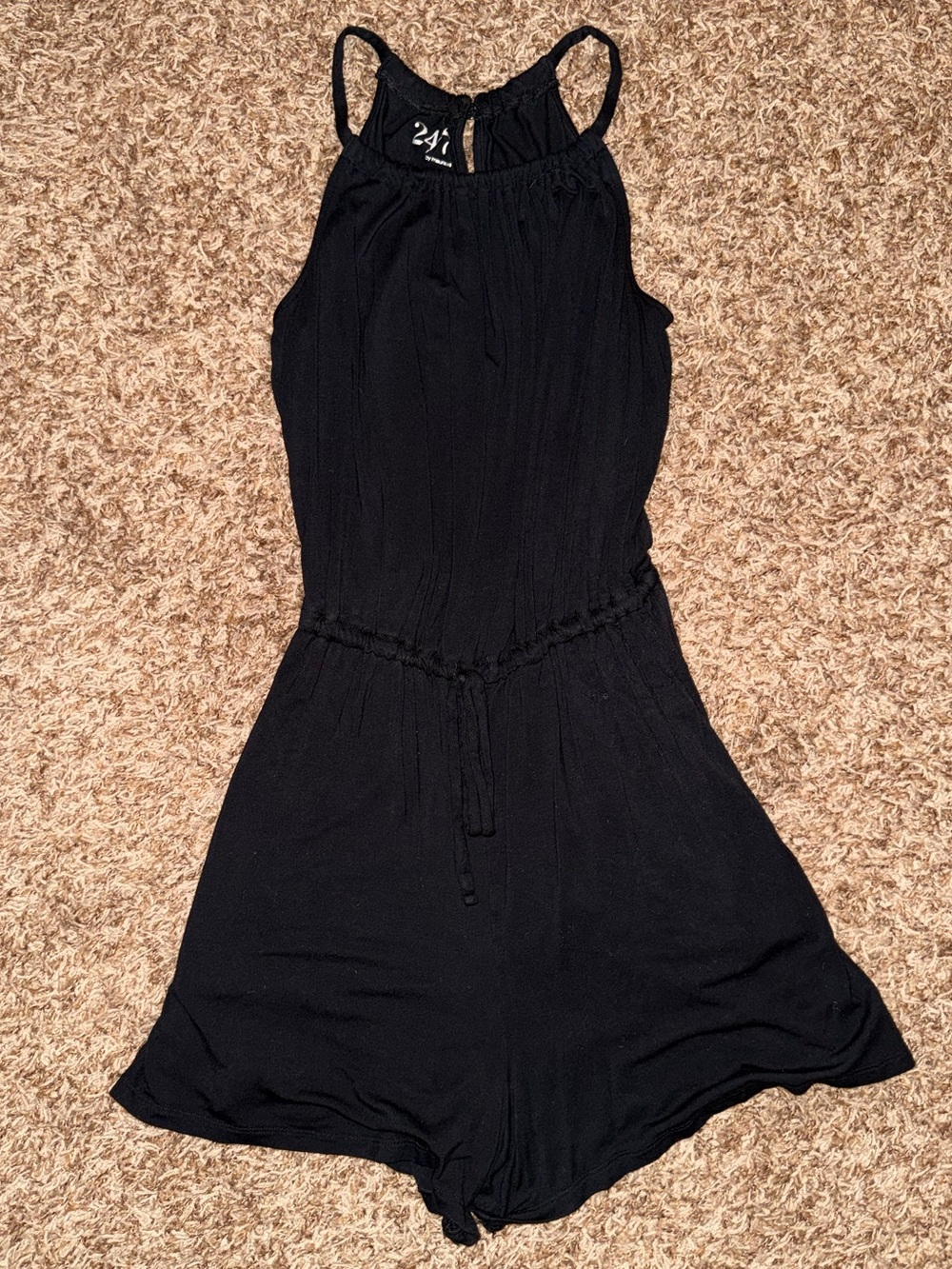 Maurices Black Sleeveless Halter Romper Dress